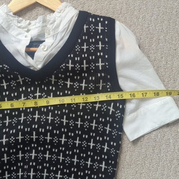 Women's Topshop Monochrome Knit Vest + H&M Blouse(New) - Size 2 - Picture 4 of 7